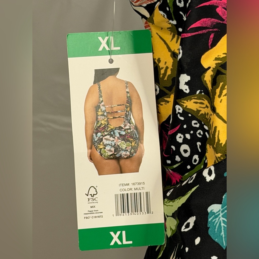 OP Ocean Pacific Tropical One Piece Swimsuit XL Multicolor NWT - Picture 6 of 6